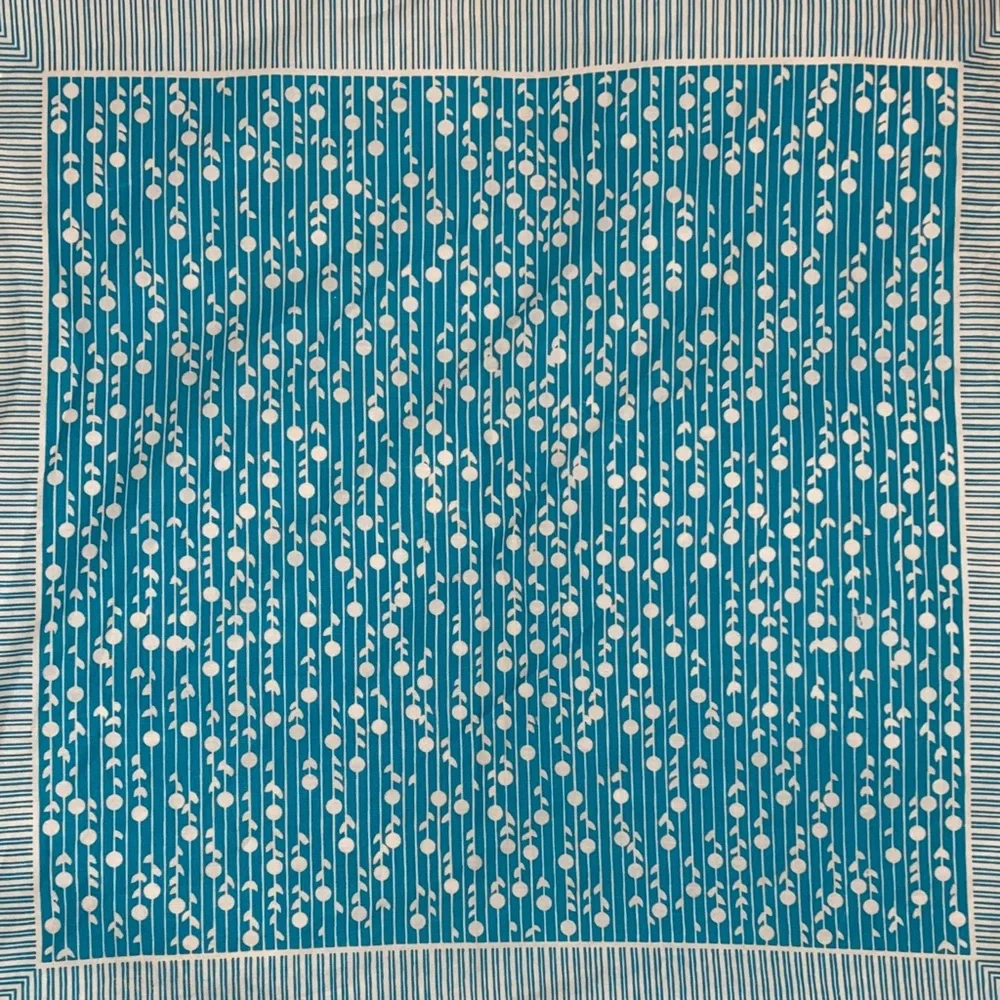 Diane Von Furstenberg Turquoise & Cream Geometric Scarf